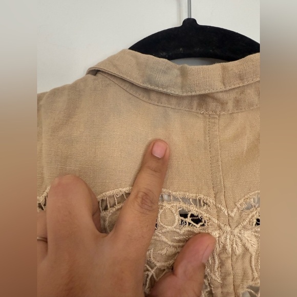 Intimately Free People Oversized Romper Embroidered The Jomo Festival Linen Sz S - Picture 12 of 14